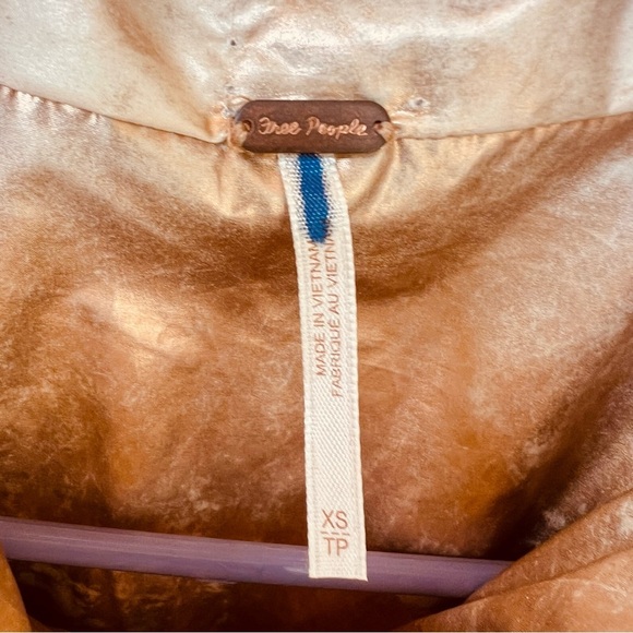 FREE PEOPLE Reversible Puffer Olive Green Metallic Rose Gold OVERSIZED - Picture 4 of 15